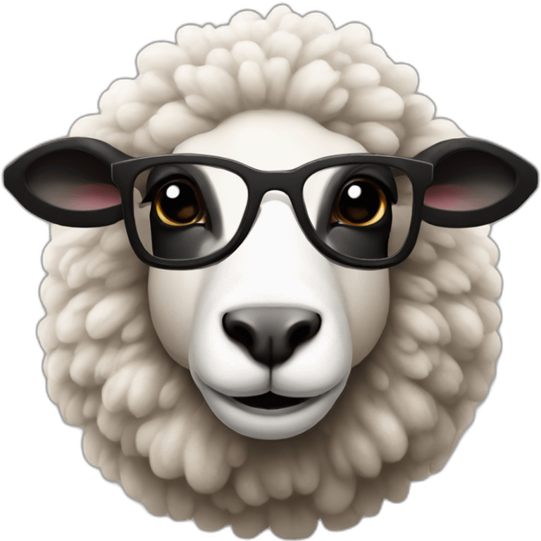 sheep with human face and big glasses emoji