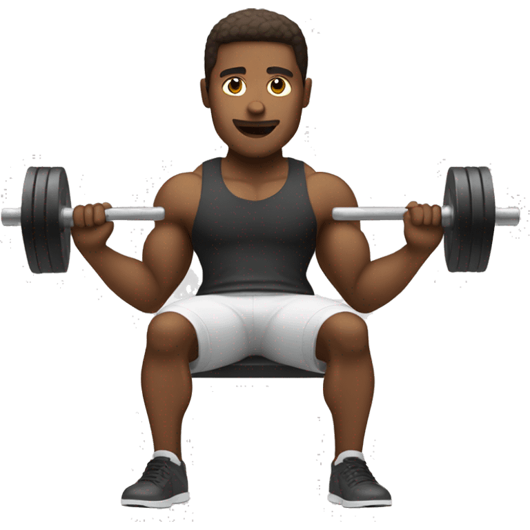 guy sitting on bench doing dumbbell shoulder press emoji