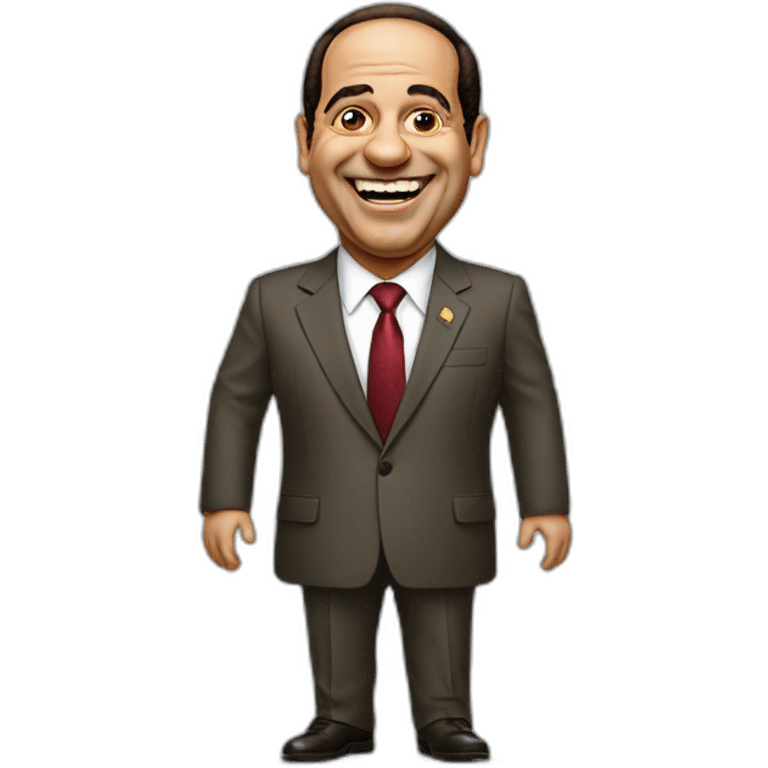 Abdel Fattah El-Sisi standing laughing emoji