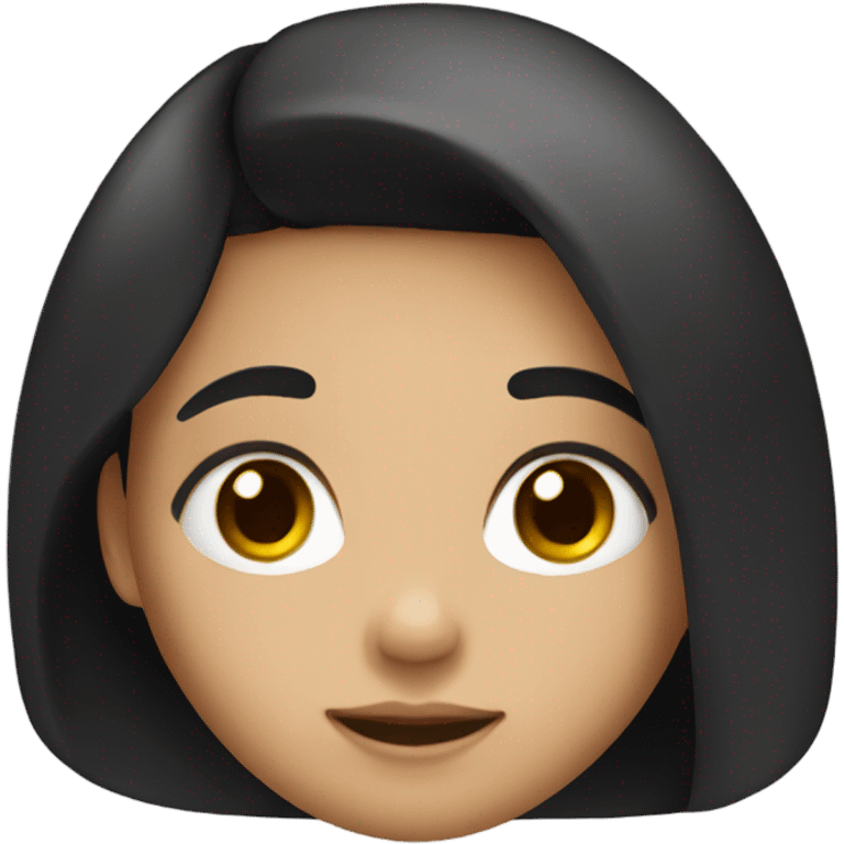 Girl with black hair and cute cheeks  emoji