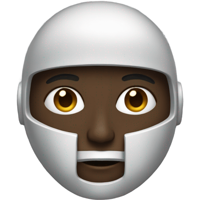  person half droid with laser and dark skin emoji