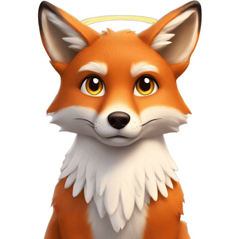 Fox with an Angel halo emoji