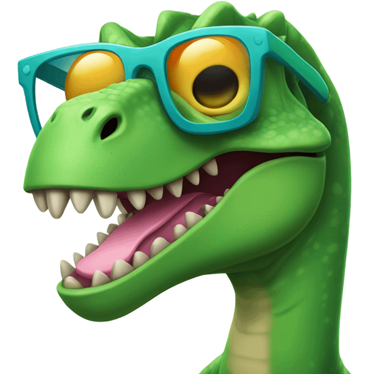 Dinosaur wearing sunglasses emoji