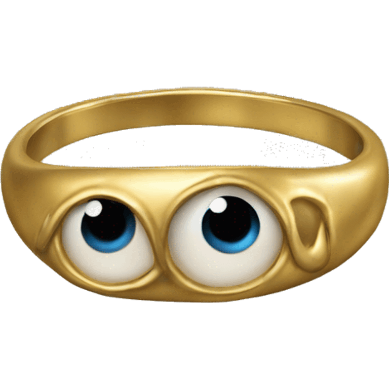 very thin gold ring studded with eyeballs emoji