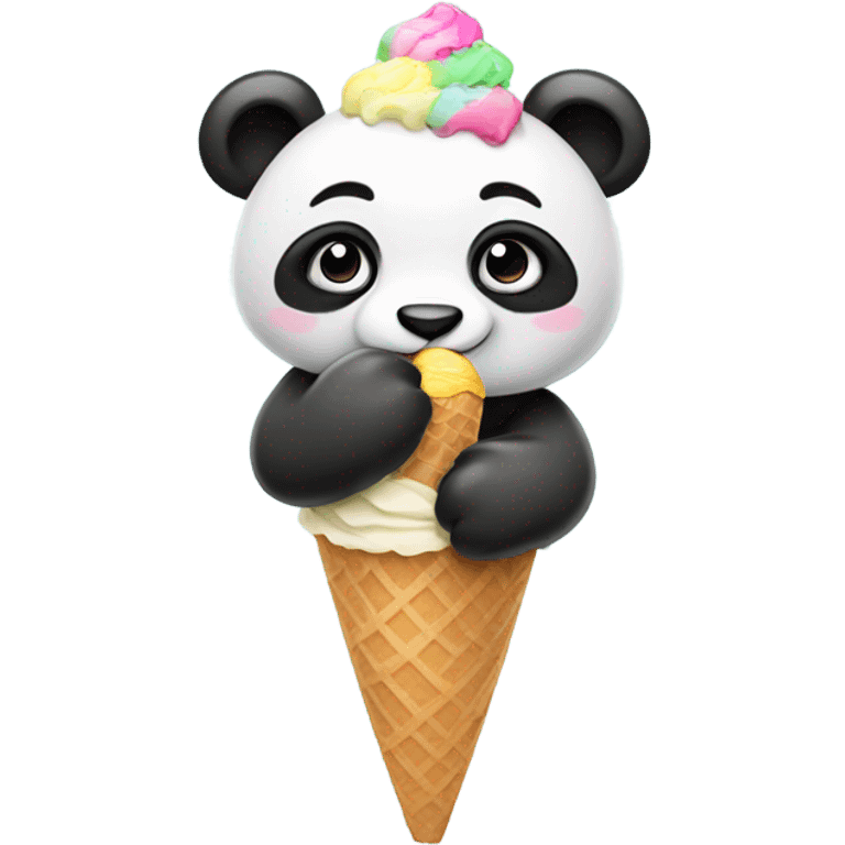 Panda eating ice cream emoji