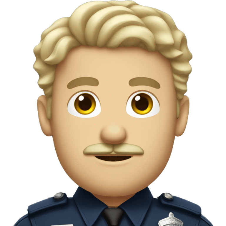 White male police officer with curly mustache  emoji