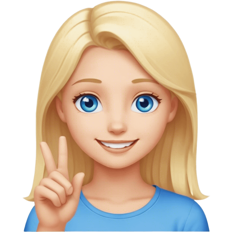 A blonde girl with blue eyes came up with an idea emoji