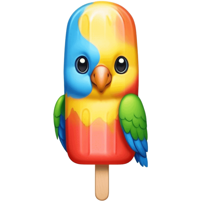 Ice pop with parrot design emoji