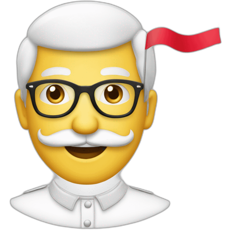 emoji entier - costume - maire drapeau francais - - brun cheveux court barbe de 3 jour porte lunette m emoji