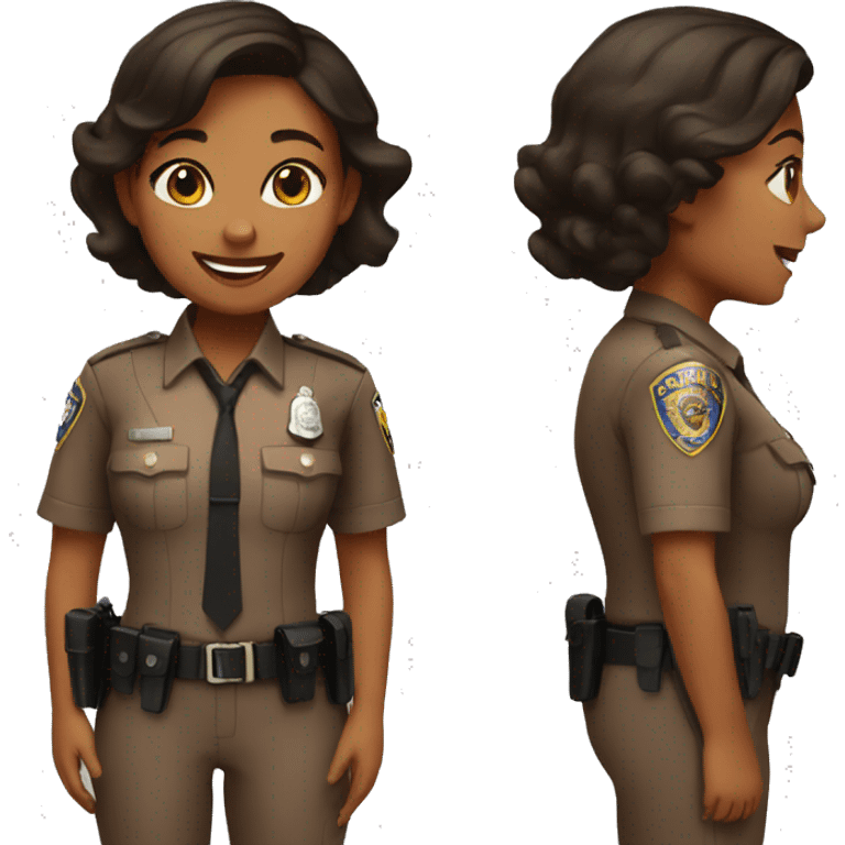 A police woman, brown skin, happy emoji