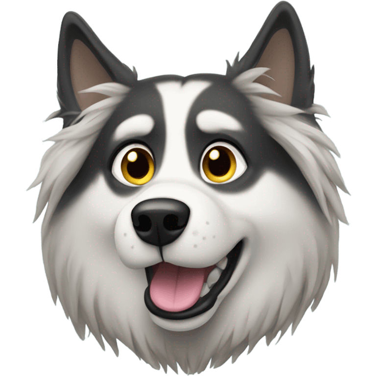 a husky with dreads emoji