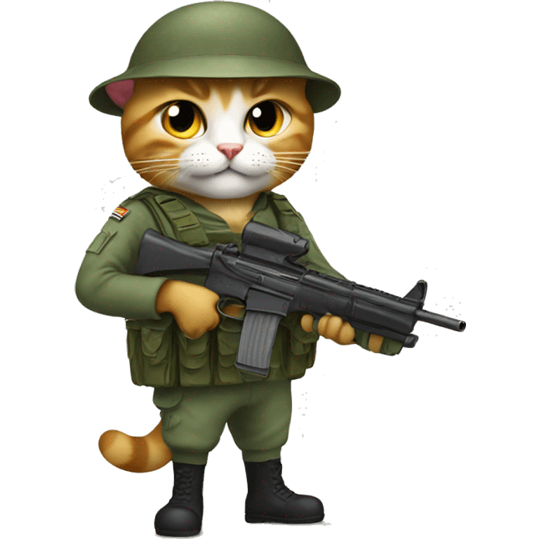 soldier cat with gun emoji