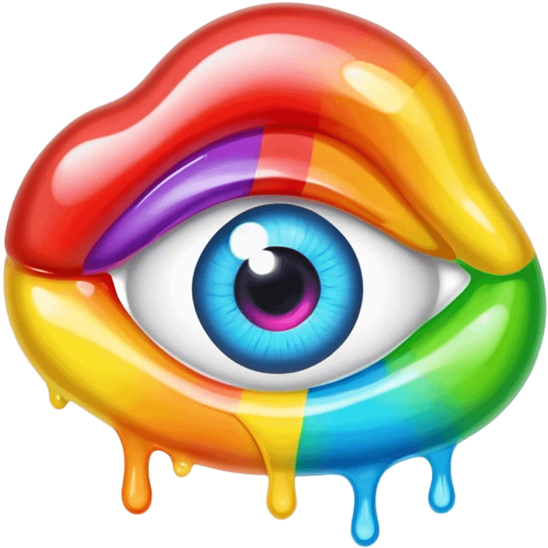 melted rainbow gummy eye emoji