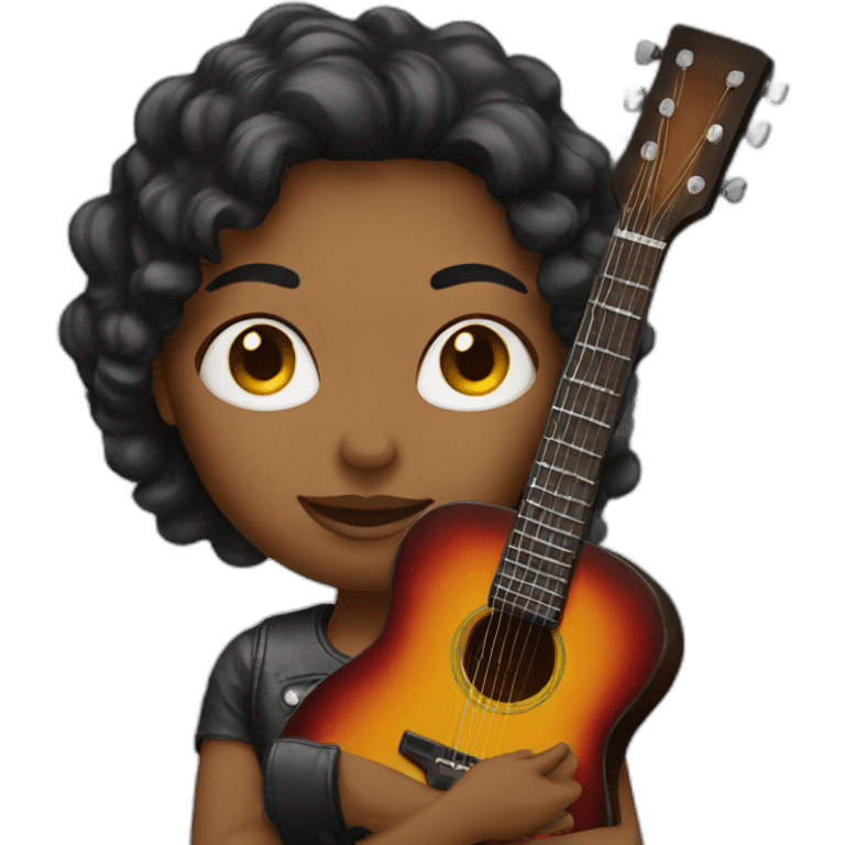 Woman with guitar emoji