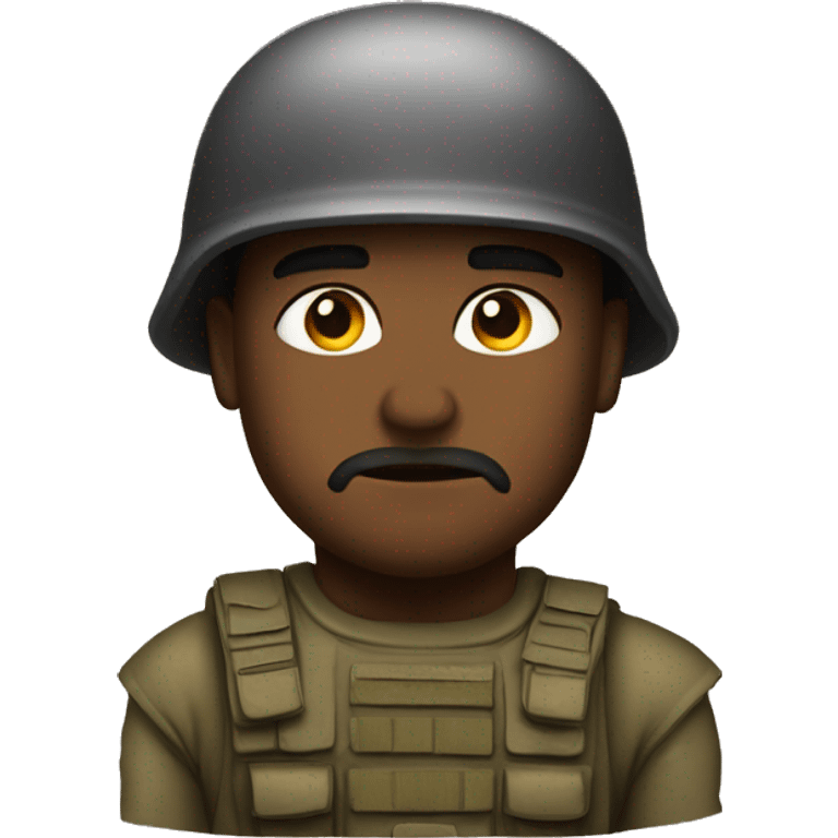 Thousand yard stare soldier emoji