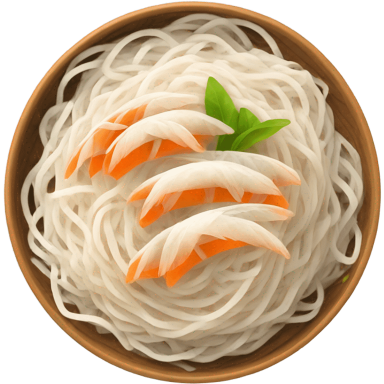 Flat rice noodles with flying wings emoji