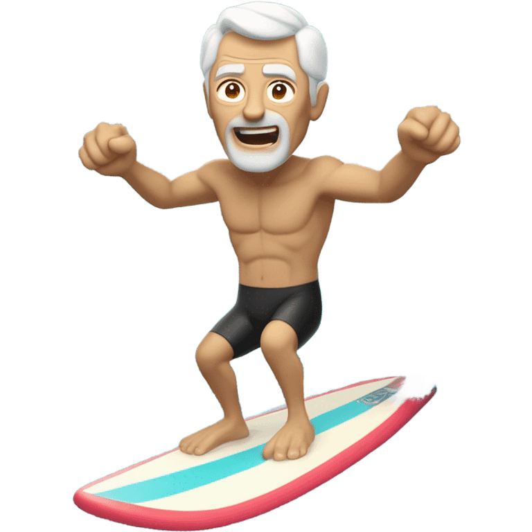 old man surfing emoji