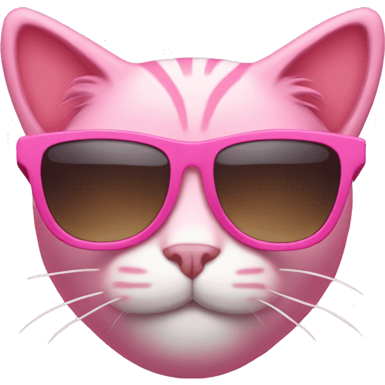 Pink cat with sunglasses  emoji