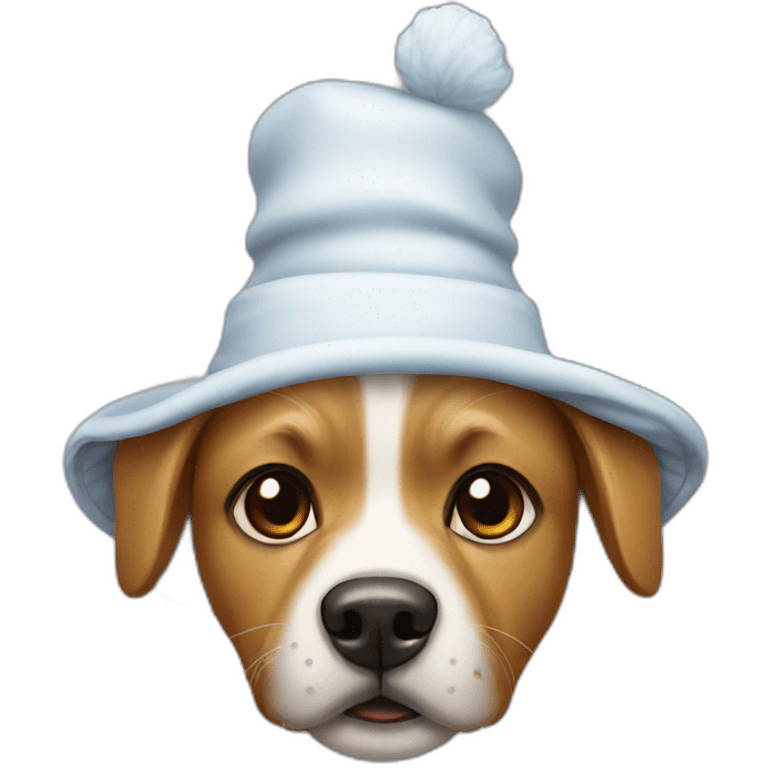 Chien avec bonnet emoji