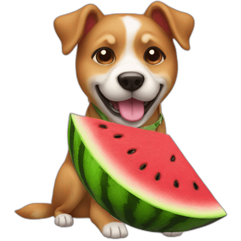 dog wearing watermelon  emoji