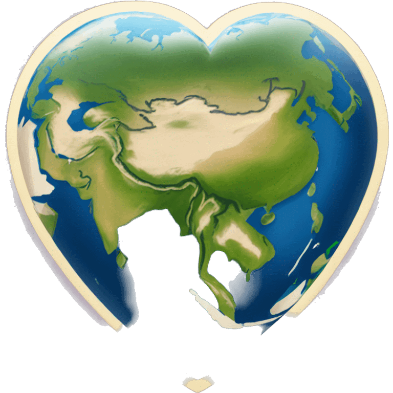 heart shaped earth focused on south east Asia and the pacific highlighting the Philippines emoji