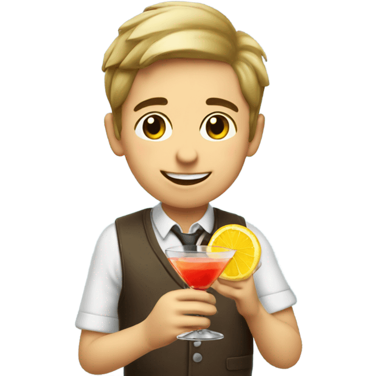 boy enjoying cocktail treat emoji