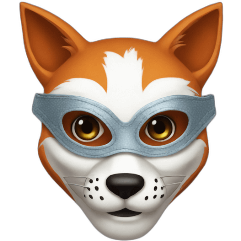 Fox with a half-mask of the phantom of the opera emoji