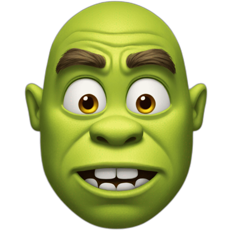 Shrek with angry face emoji