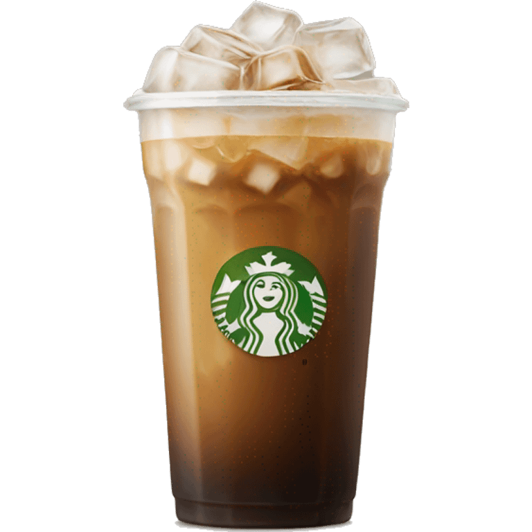 Starbuck ice coffee with ice cubes emoji