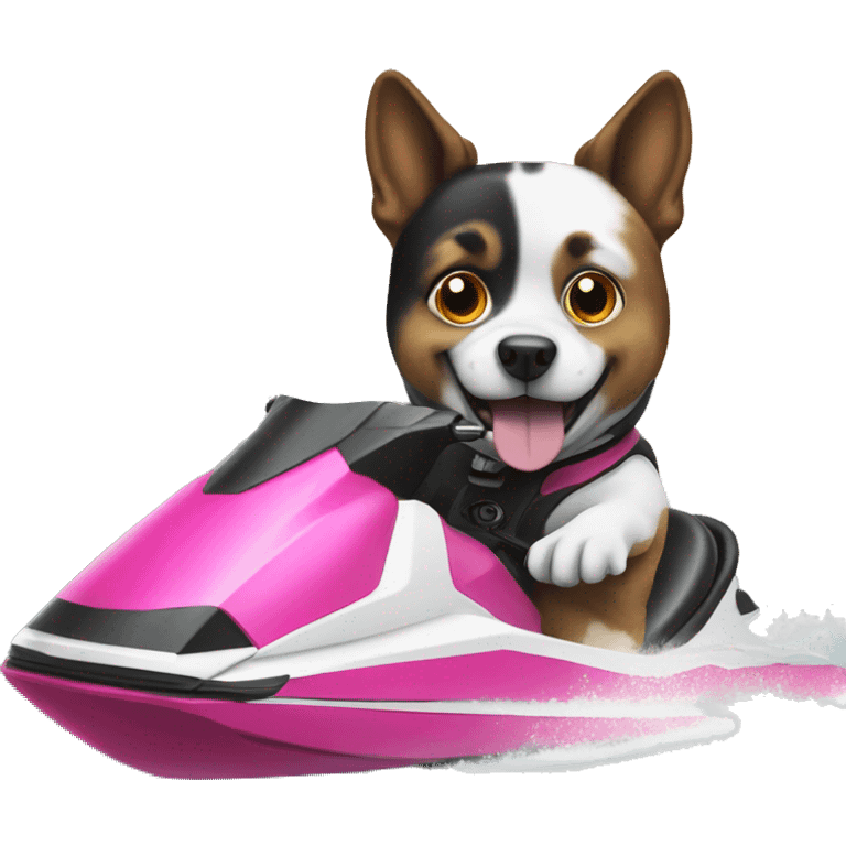 Dog on a jetski  emoji