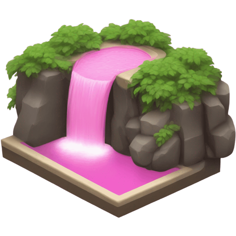 Pink pool with a waterfall  emoji