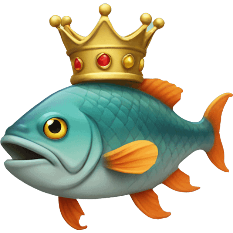 Fish lord with crown  emoji