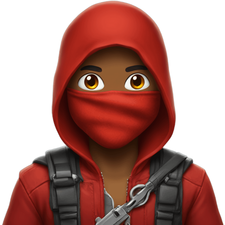 Red hood with red bandana emoji