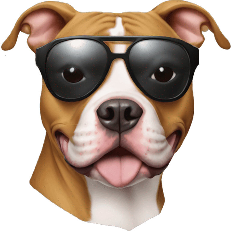 Pit bull with sunglasses emoji