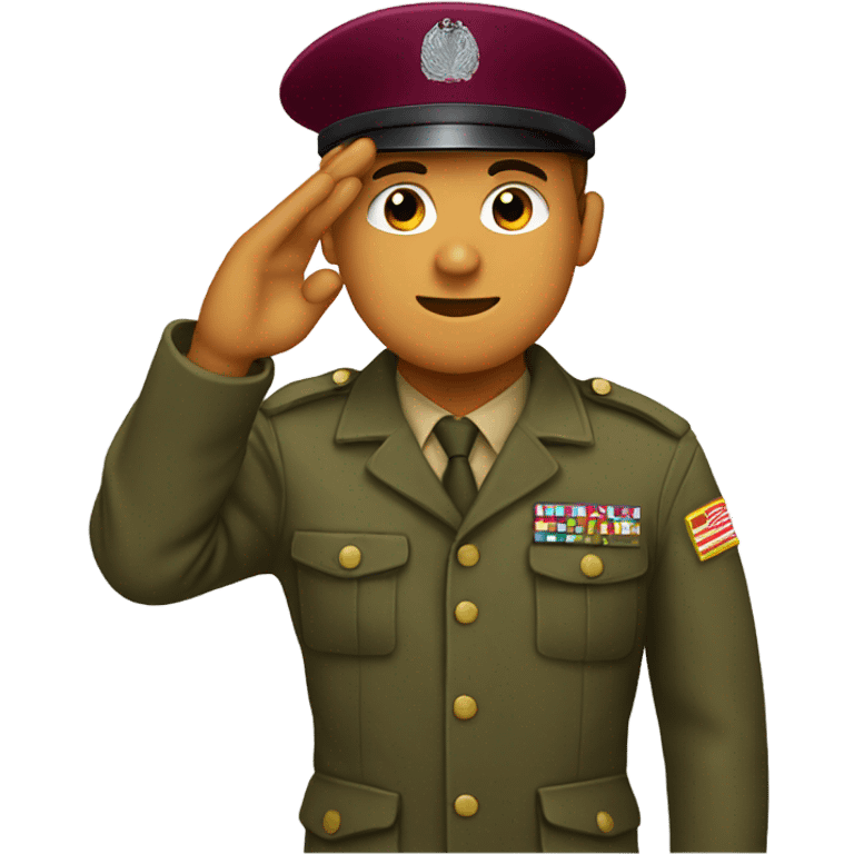 Soldier with maroon beret saluting emoji