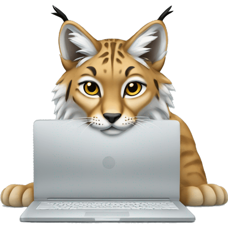 A lynx with a laptop emoji