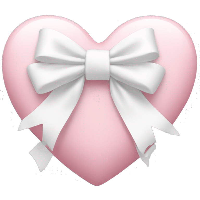 Pastel pink heart with white bow emoji