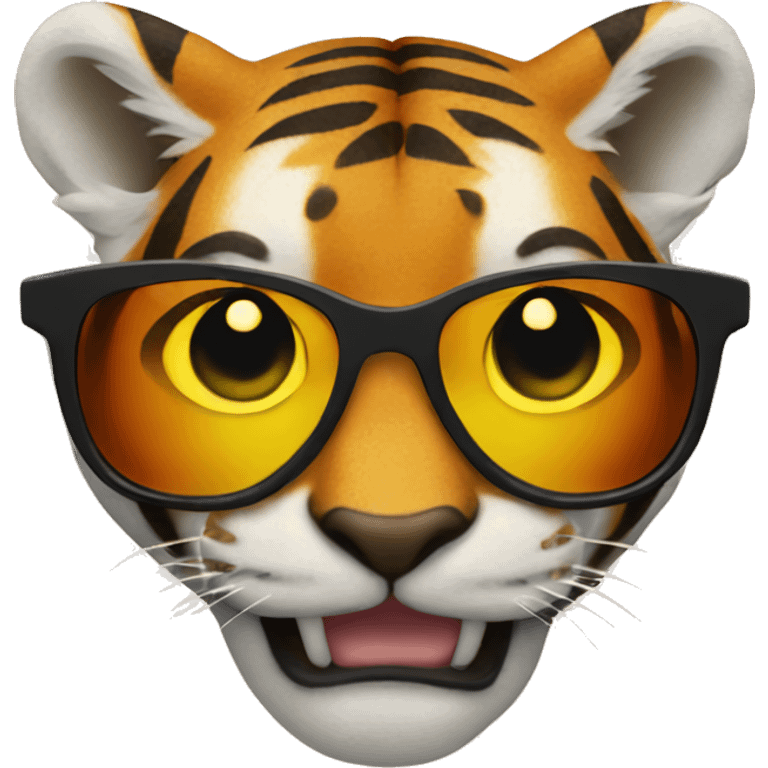 Surfing tiger sunglasses  emoji