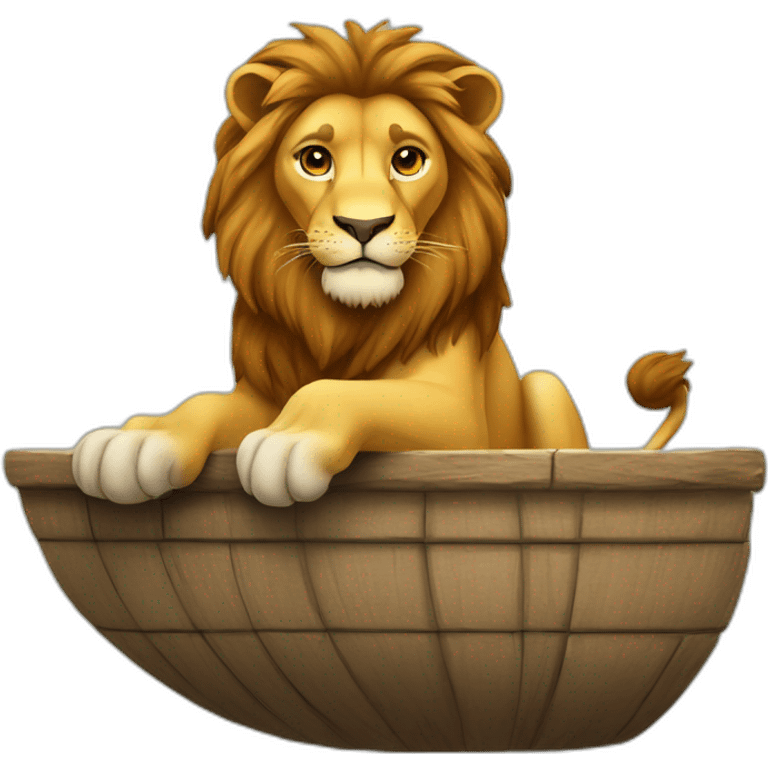 Lion sur une balaine emoji