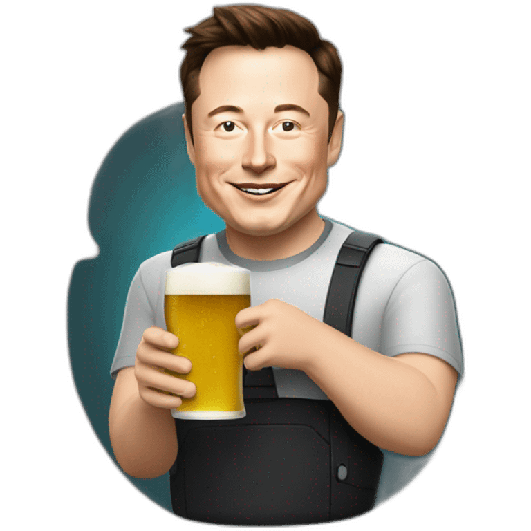 elon musk buvant une bière emoji