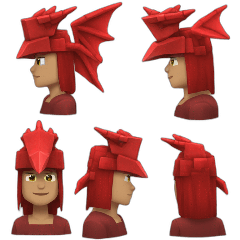 head hat Red dragon Minecraft delegate emoji