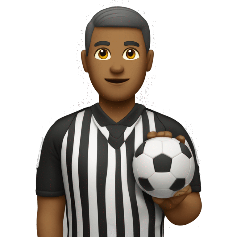 a referee with a soccer ball and whistle emoji