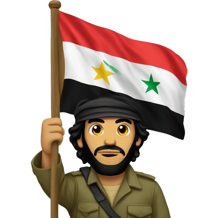 Guevara holding the Iraqi flag emoji