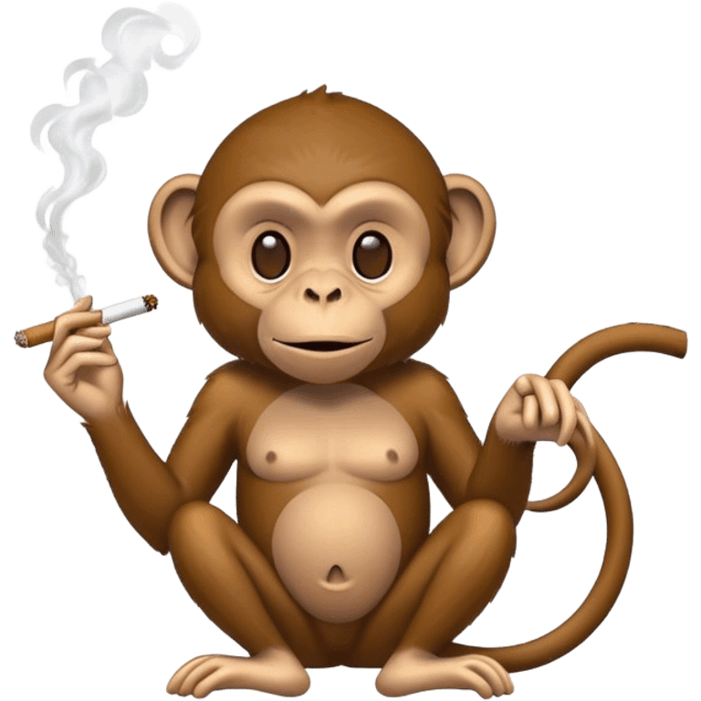 a monkey smoking weed emoji