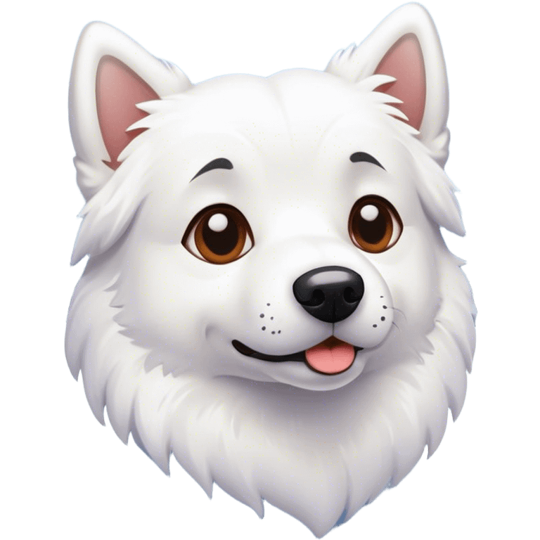 snowy dog in nature emoji