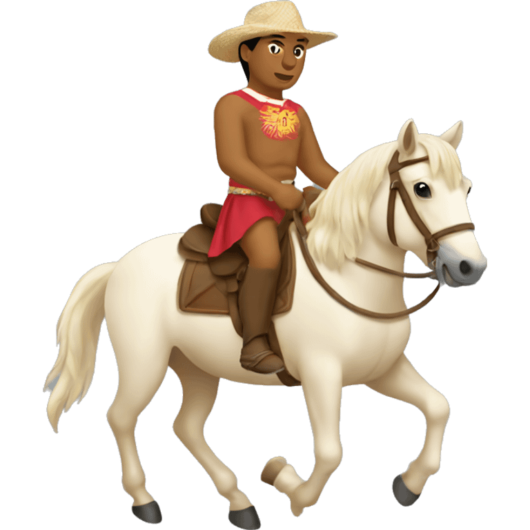 tongan riding a horse emoji