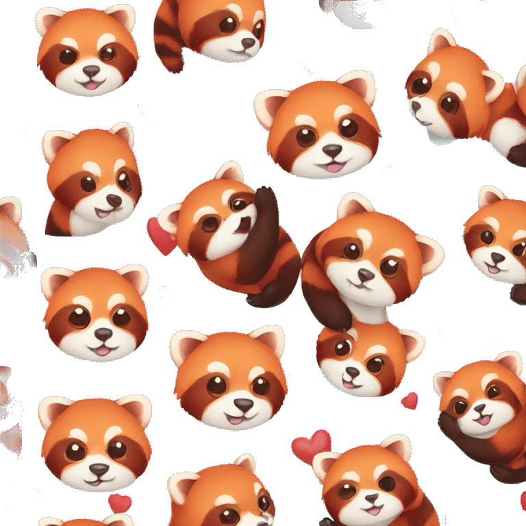 red panda with heart emoji