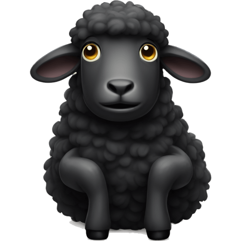 A tired black sheep emoji