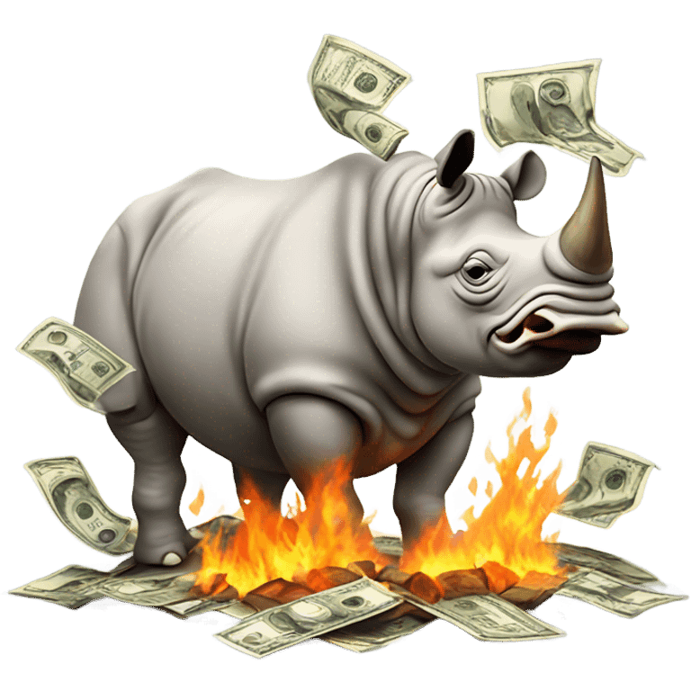 Rhino on fire money emoji