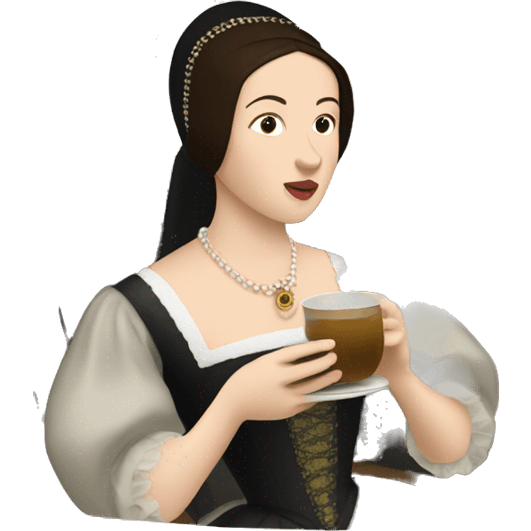 anne boleyn drinking gravy in a boat emoji